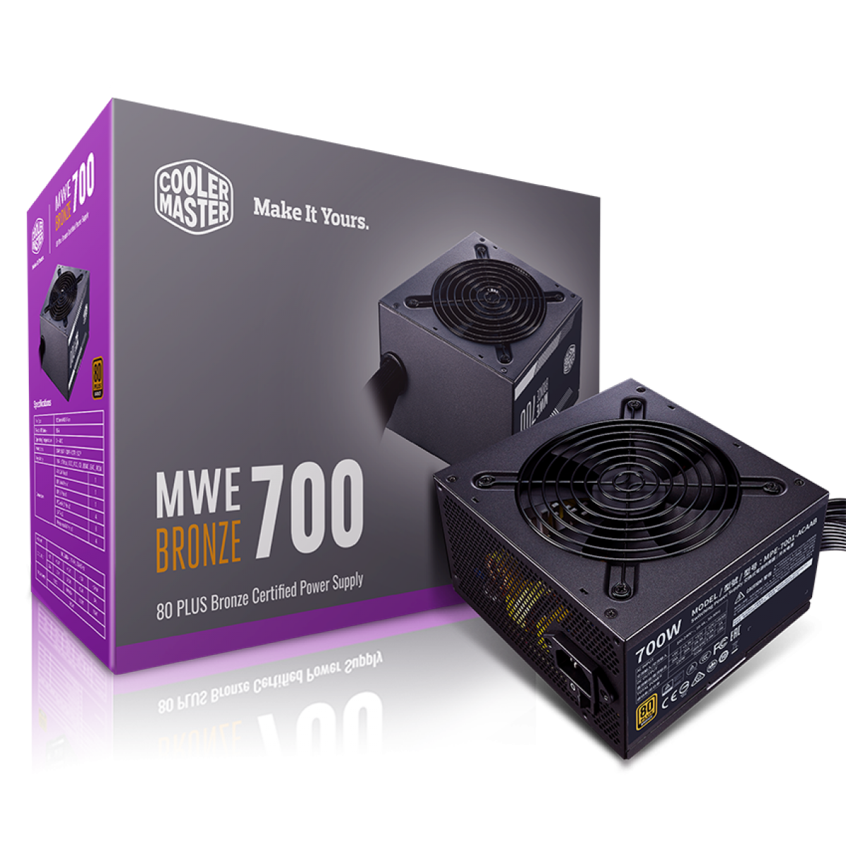 Fonte Cooler Master MWE V2 700W, 80 Plus Bronze, PFC Ativo - foto 1