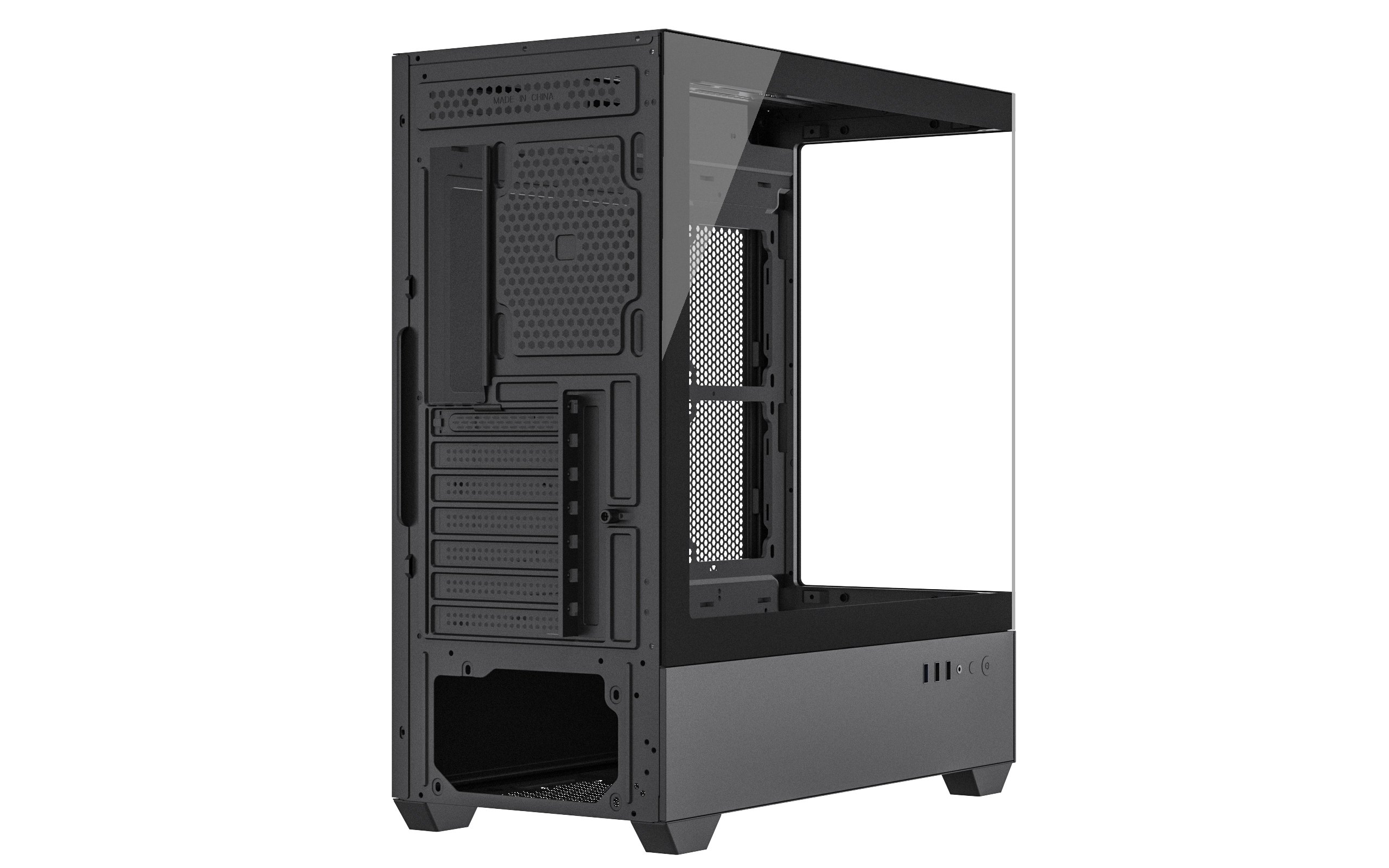 GABINETE GAMER REDRAGON REFLECT FLOW, MID-TOWER, LATERAL DE VIDRO, PRETO - CA-606B - miniatura 2