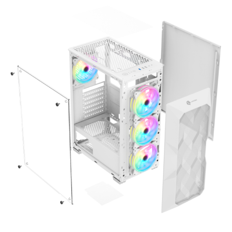 GABINETE GAMER BRANCO COM 3 FANS - GB1730 - miniatura 6
