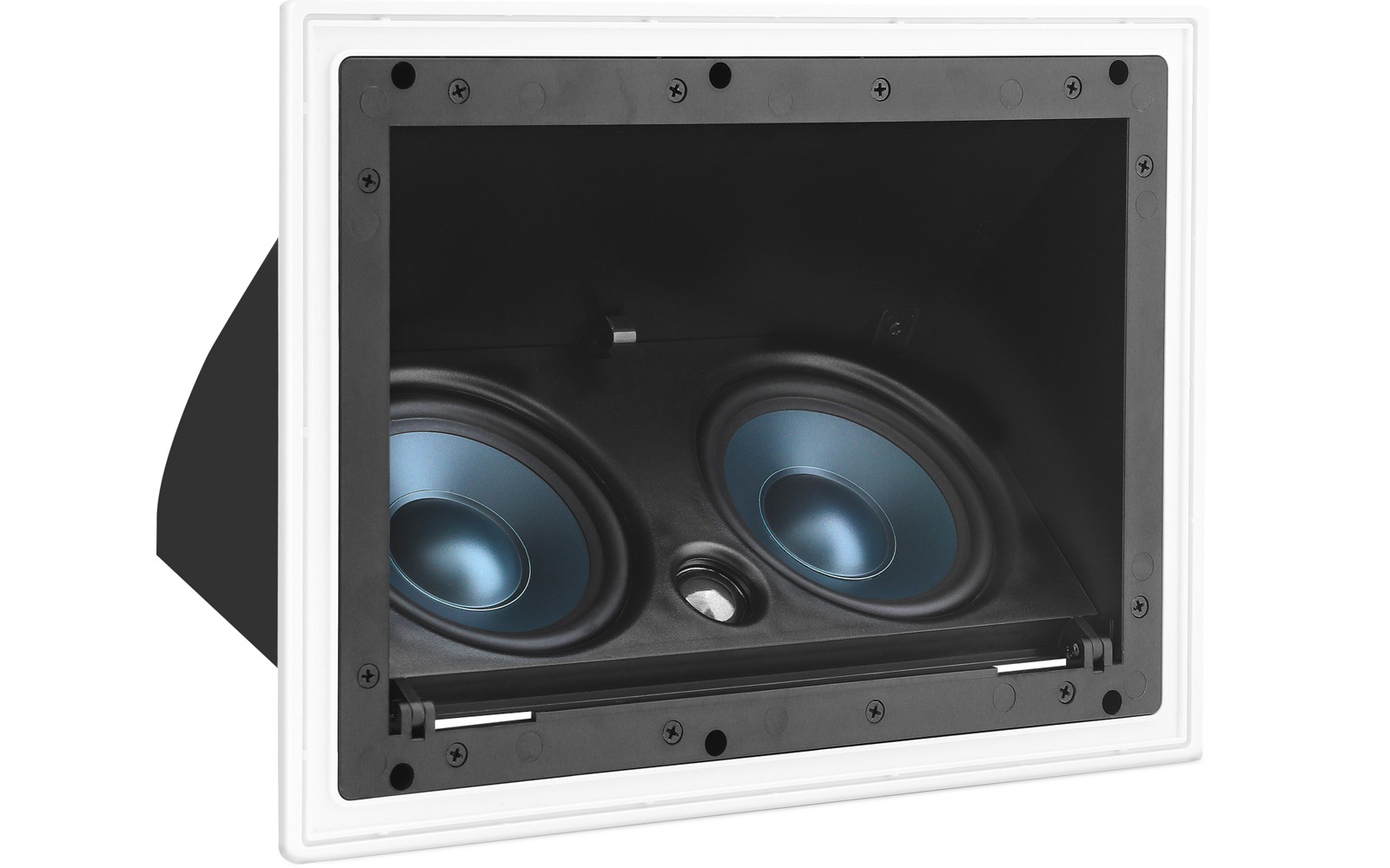 LCR-A100 Caixa retangular com ângulo ajustável externamente depois de instalada, design borderless, 2 woofers 5 1/4"