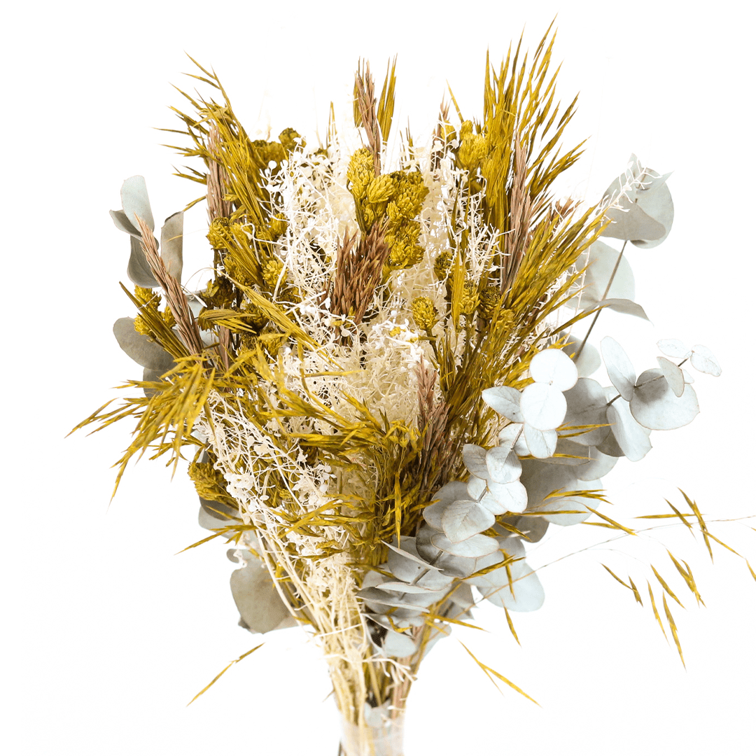Planta Seca Buquê Variado Mix Amarelo 40cm