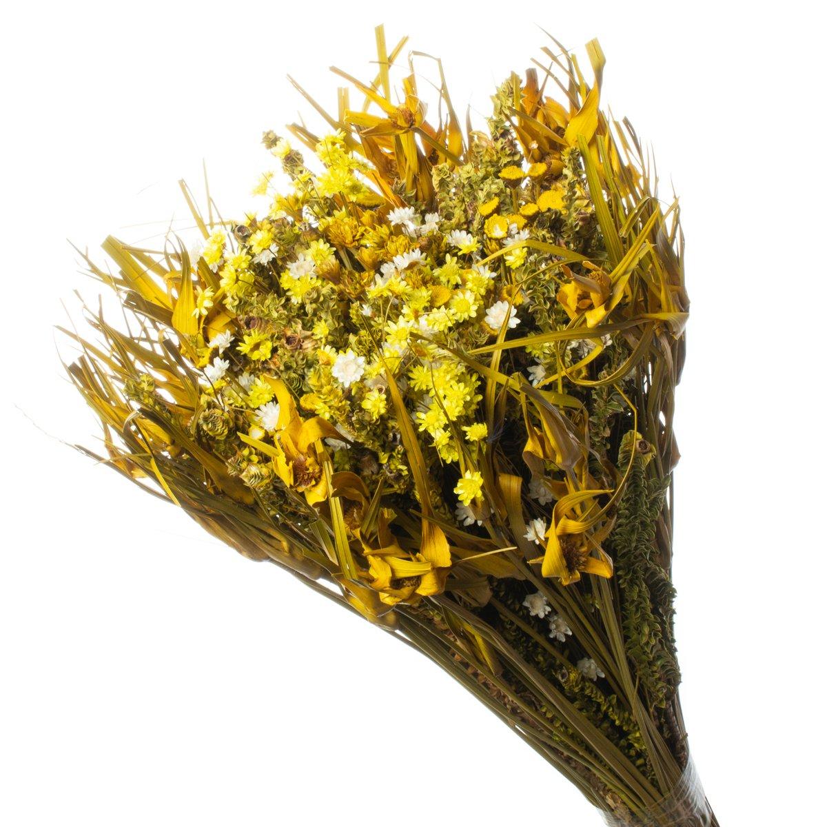 Buque De Flor Seca Estrelinha Presente Decoração - Amarelo