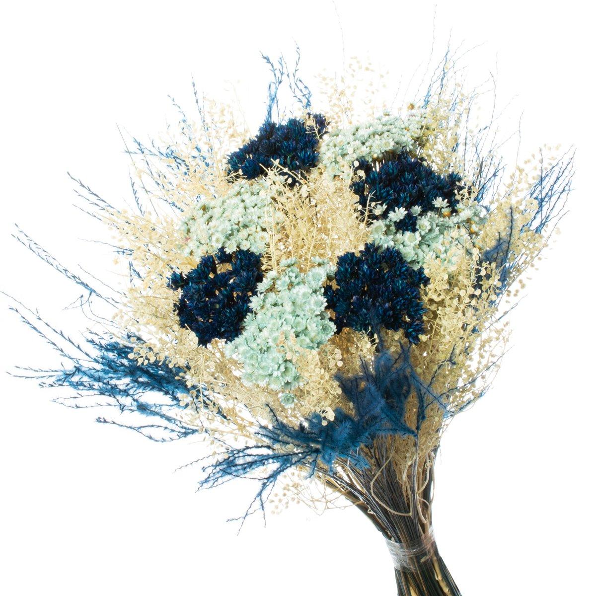 Buque Flor Seca Desidratada sementinha Azul Presentes