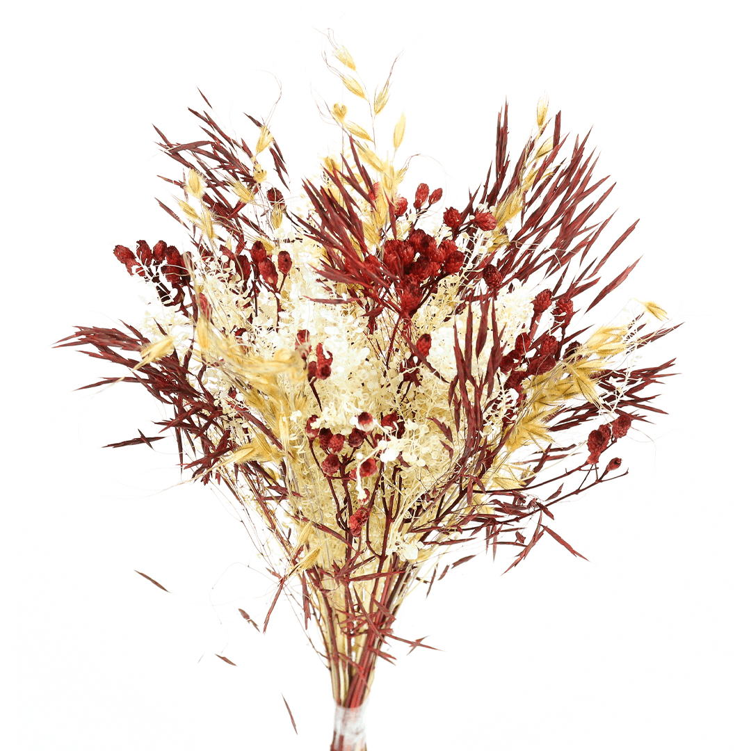 Planta Seca Buquê Variado Mix Vermelho 40cm