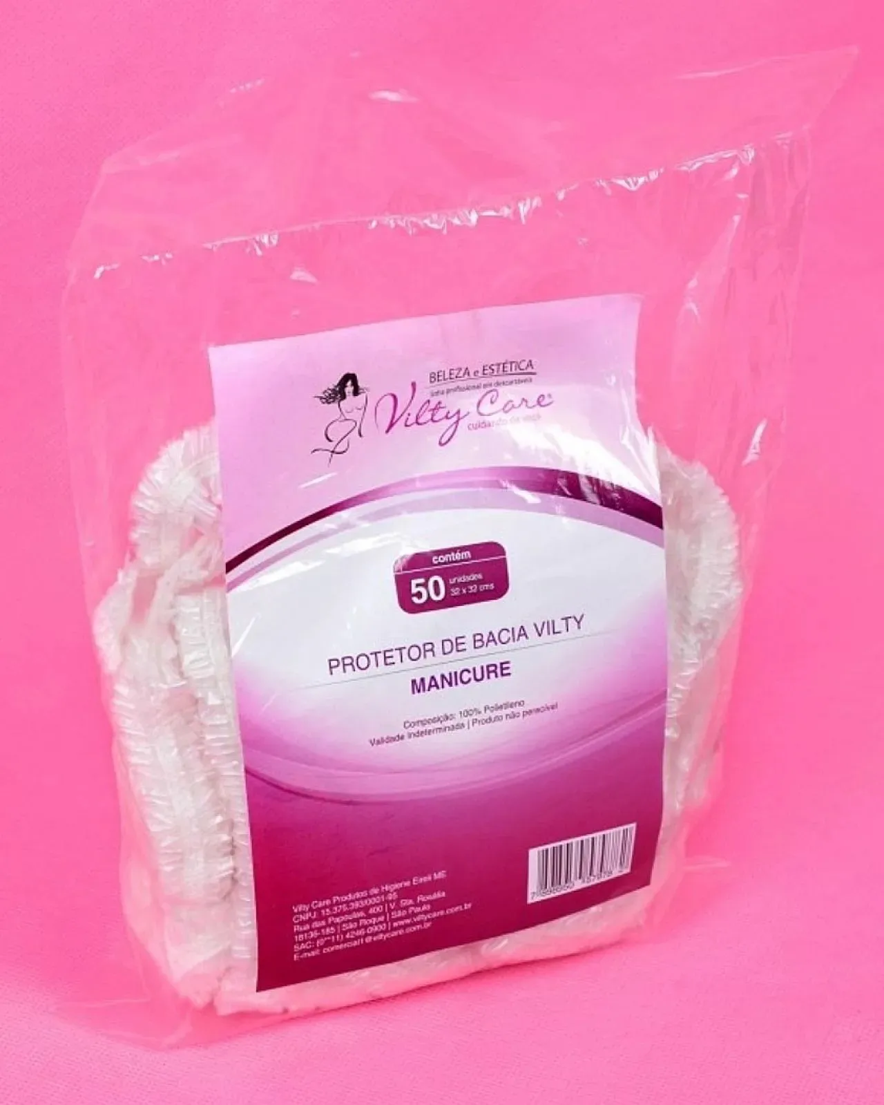 Protetor de Bacia Vilty Manicure 26X30cm - Pct c/ 50 unid.