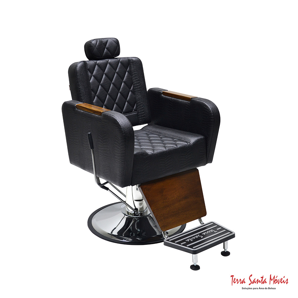 POLTRONA CARAVAGIO RECLINAVEL PRETO CROCO