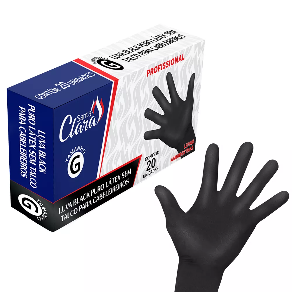 LUVA P.LATEX BLACK STC CX C/20