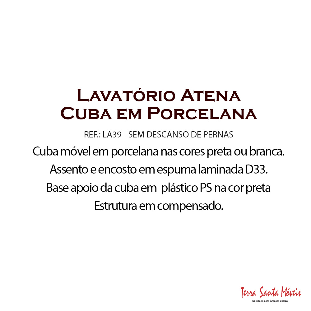 Lavat Atena Cuba Branca Louca Preto Acetinado