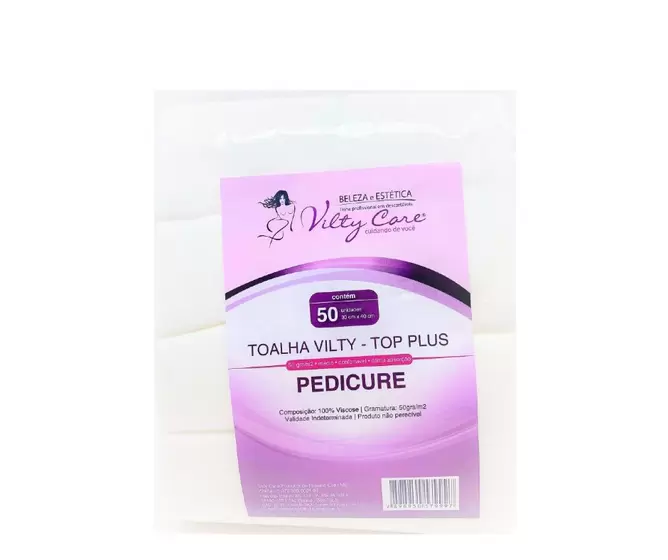 TOALHA VILTY TOP PLUS PEDICURE 30X40CM - PCT C/ 50 UNID .