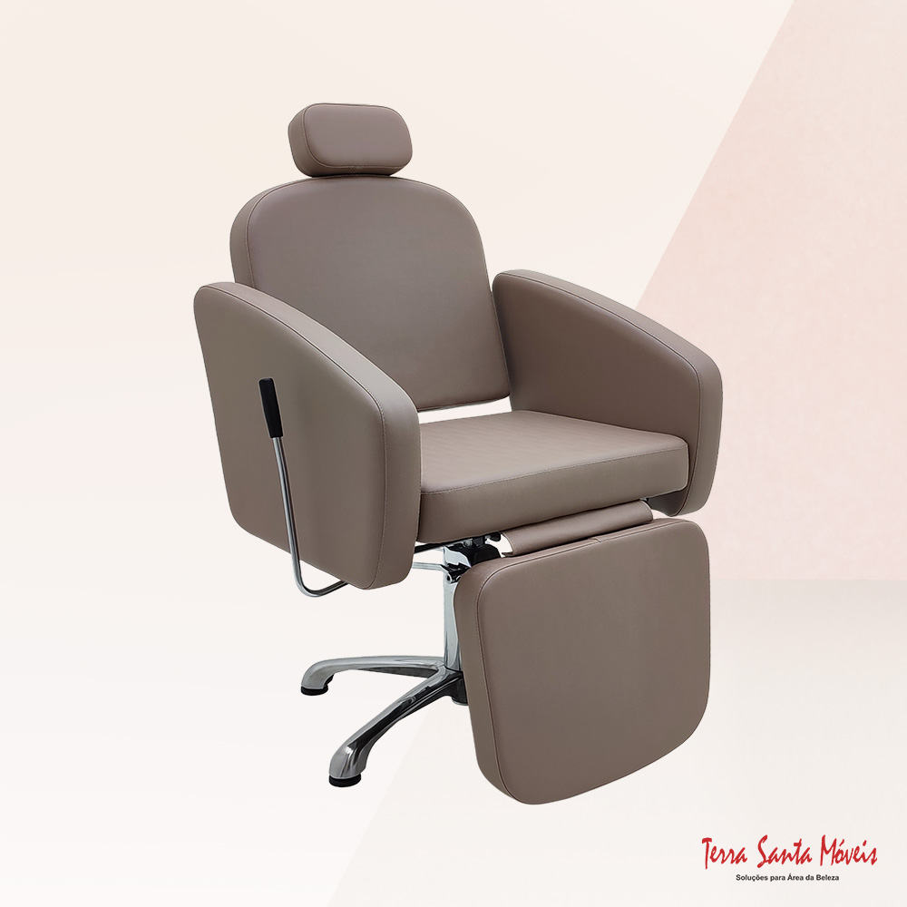 Poltrona Atena Maquiagem Champagne Reclinável