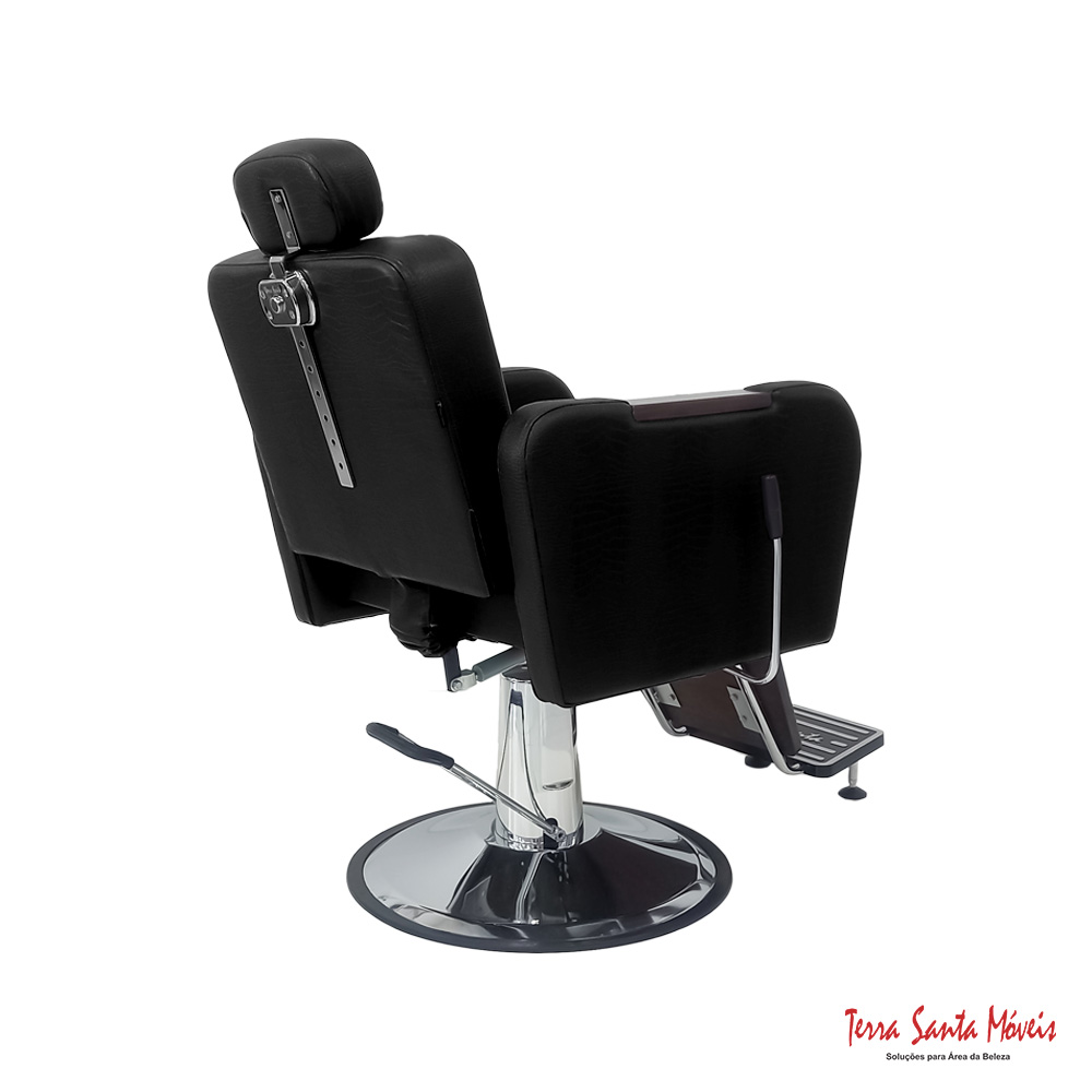 POLTRONA CARAVAGIO RECLINAVEL PRETO CROCO