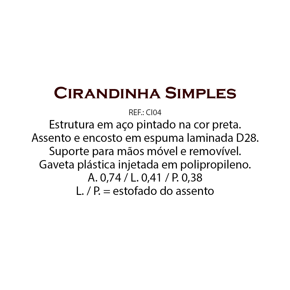 CIRANDINHA SIMPLES COM TAMPO GAV PLAST PRETO ACET.