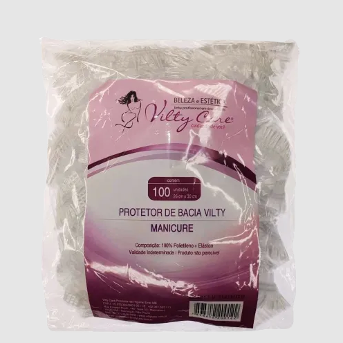 PROTETOR DE BACIA VILTY MANICURE 32 X 32 CM - PCT C/ 100 UD .