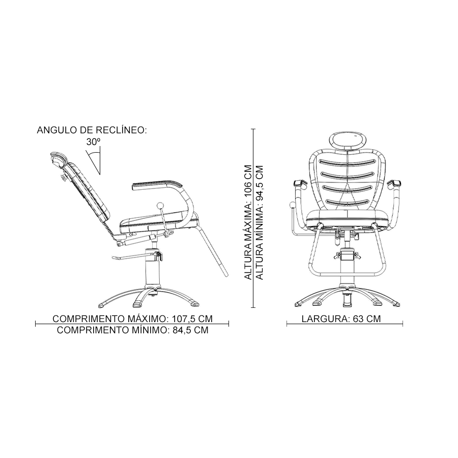 Cad Top Reclinavel 3760 RPC Preta