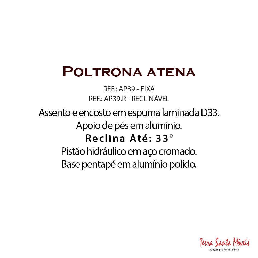 Poltrona Atena Reclinavel Preto Acetinado Base Pentape
