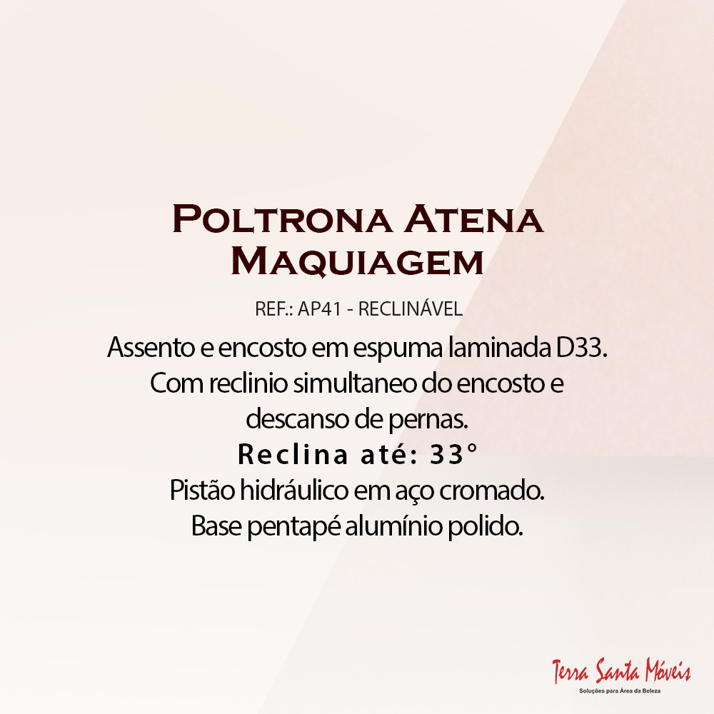 Poltrona Atena Maquiagem Champagne Reclinável