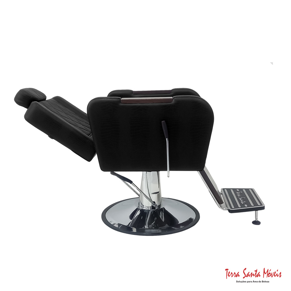 POLTRONA CARAVAGIO RECLINAVEL PRETO CROCO
