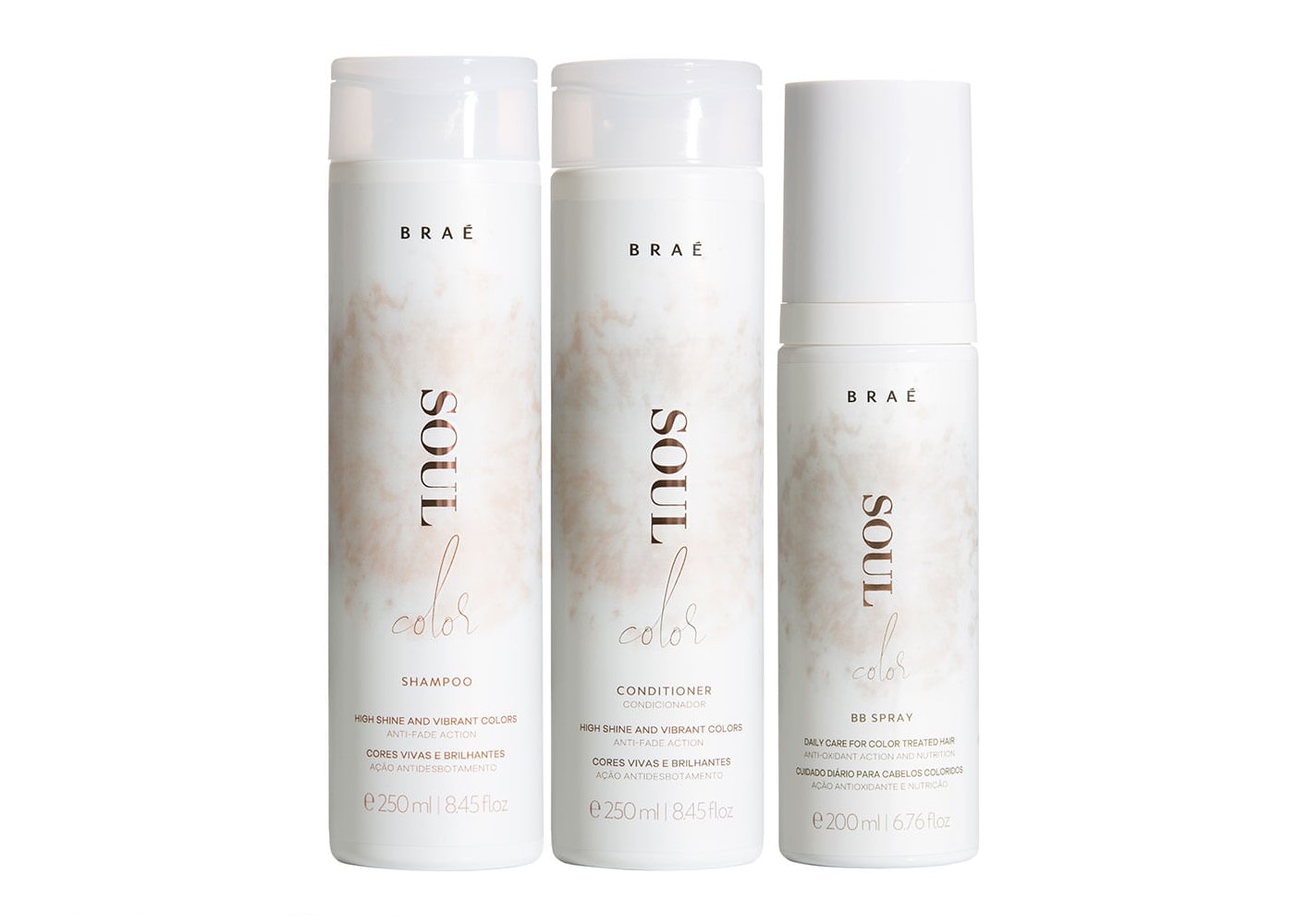 BRAE SOUL COLOR KIT SHAMPOO 250ml + CONDICIONADOR 250ml + BB SPRAY 200ml
