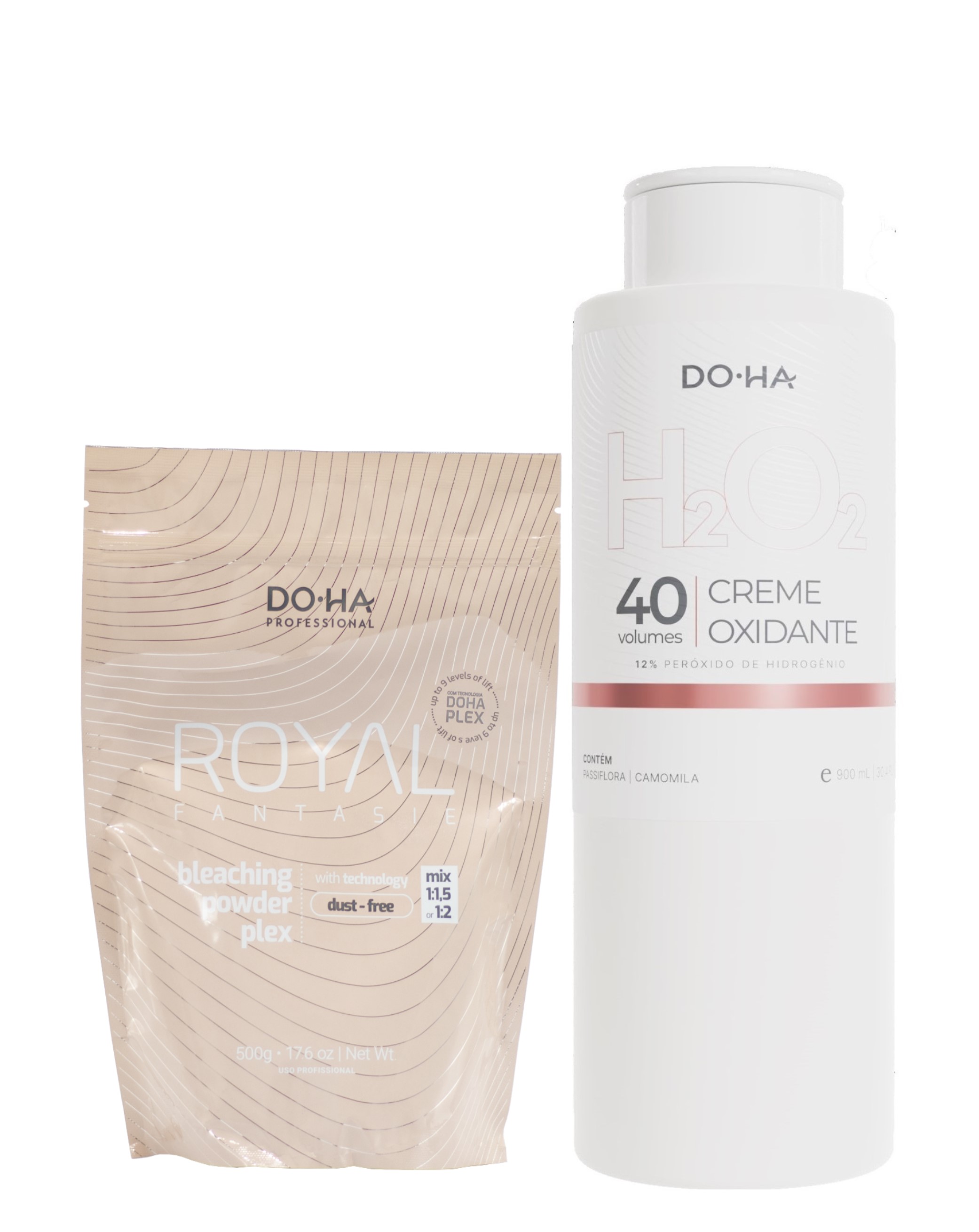 DOHA KIT 01 PÓ DESCOLORANTE PLEX 500g + 01 OX 40 VOLUMES 900ml
