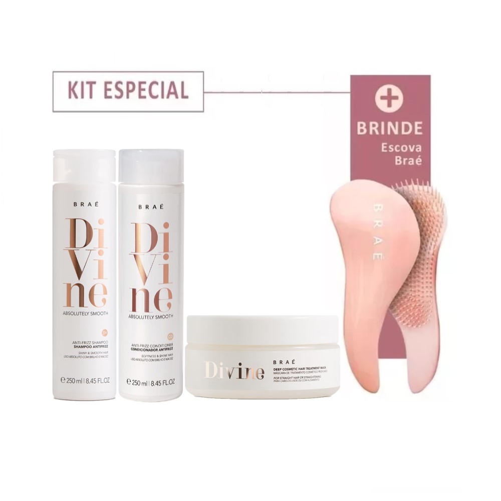 BRAÉ KIT DIVINE SHAMPOO 250ml + CONDICIONADOR 250ml + MÁSCARA 200g