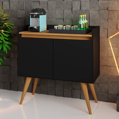 Aparador Gold 2 Portas Preto/Mel